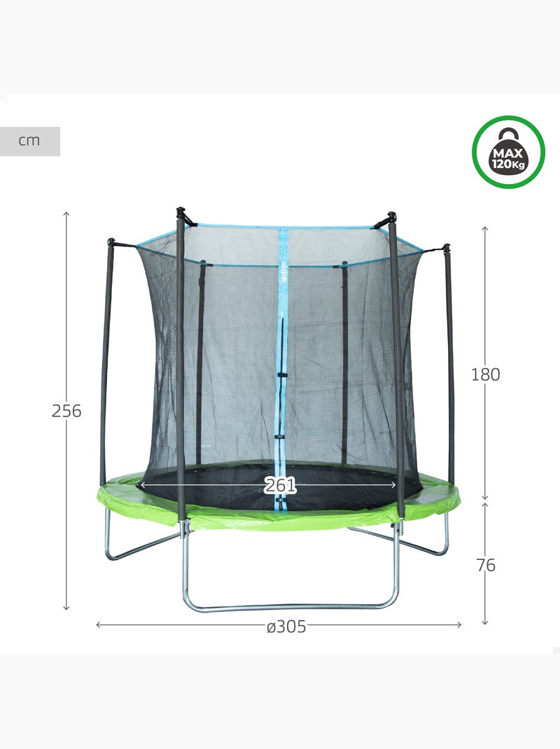 Aktive Trampolim infantil ao ar livre Ø261 cm Preto Verde Azul - Kiabi