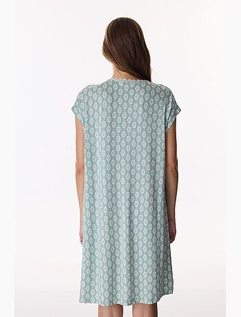Alia camisa de dormir floral em renda de manga curta penti