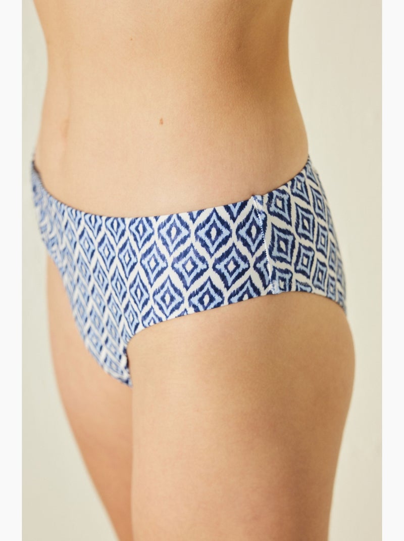 Alice parte de baixo de biquíni com padrão lateral penti Branco Azul - Kiabi