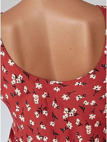 Allower vestido maxi com padrão floral e decote em u hiccup