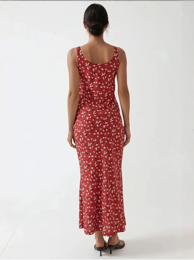 Allower vestido maxi com padrão floral e decote em u hiccup Vermelho - Kiabi