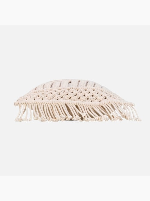 Almofada amovível com franjas e macramé - Kiabi Almofada amovível com franjas e macramé - Kiabi