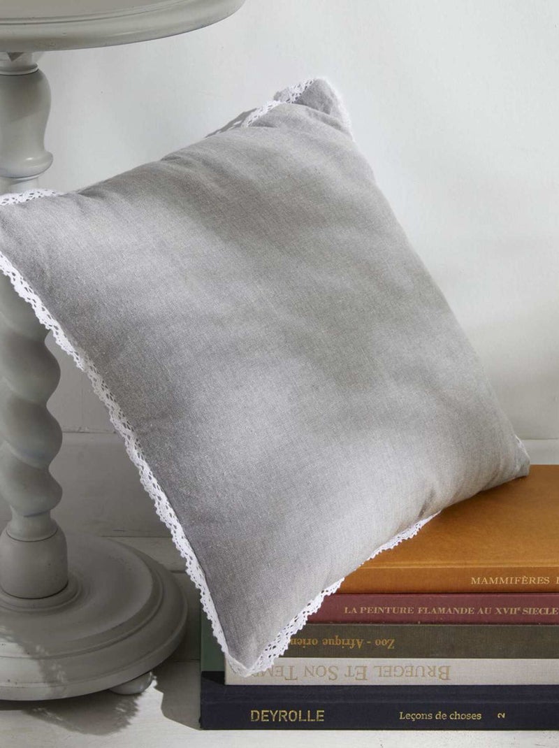 Almofada amovível com renda 'Today' CINZA - Kiabi
