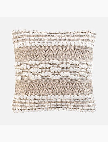 Almofada amovível em polycotton com bordados e fios metálicos