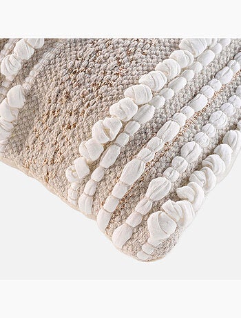 Almofada amovível em polycotton com bordados e fios metálicos