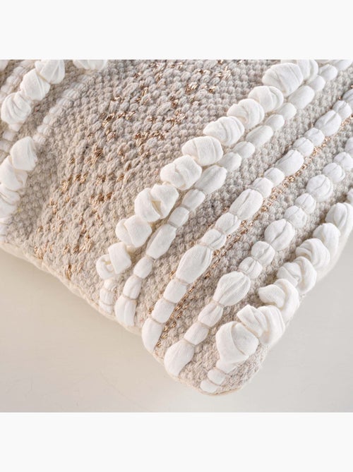 Almofada amovível em polycotton com bordados e fios metálicos - Kiabi
