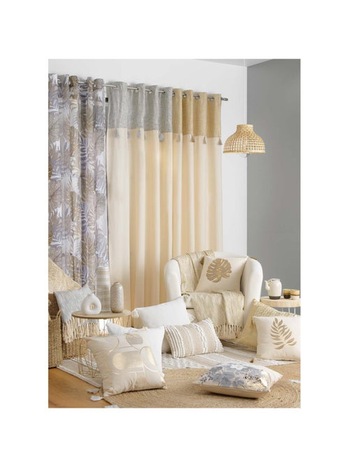 Almofada amovível em polycotton com bordados e fios metálicos - Kiabi