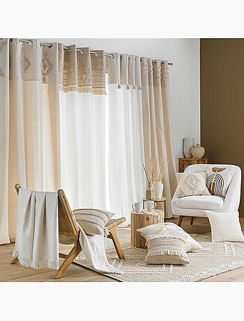 Almofada amovível em polycotton com tiras com fivela