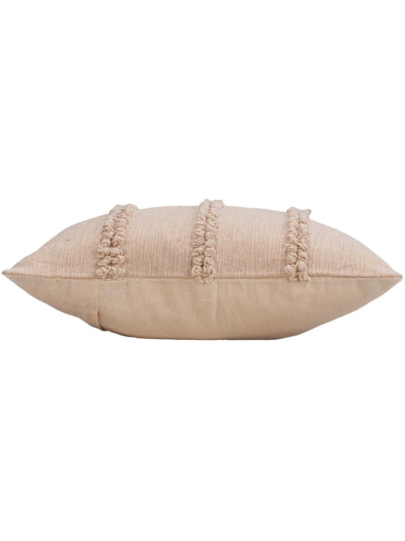 Almofada amovível em polycotton com tiras com fivela Bege concha - Kiabi