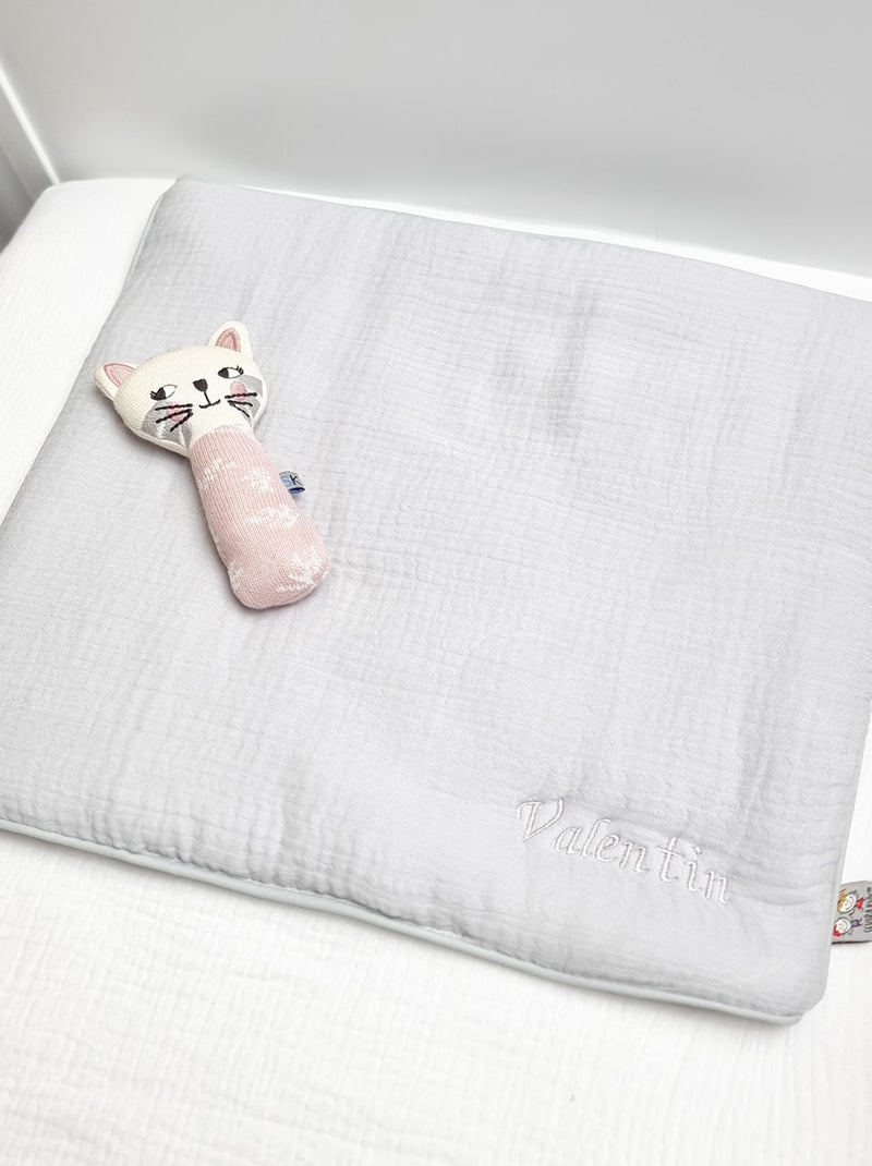 Almofada bebê plana e reversível em gaze de algodão | sevira kids Cinza - Kiabi