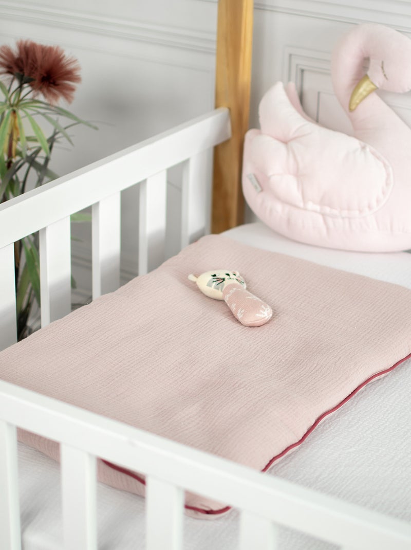 Almofada bebê plana e reversível em gaze de algodão | sevira kids Rosa - Kiabi