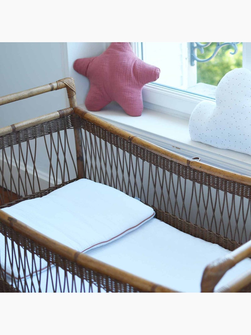 Almofada bebê plana e reversível em gaze de algodão | sevira kids Verde-água - Kiabi