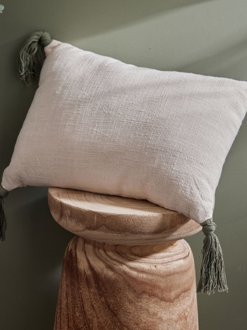 Almofada com pompons BEGE - Kiabi
