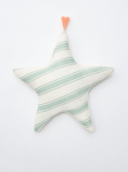 Almofada coração em gaze de algodão (50 x 45 cm) - Kiabi Almofada coração em gaze de algodão (50 x 45 cm) - Kiabi