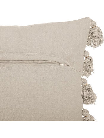Almofada de algodão com capa removível, estilo cigano, com pompons