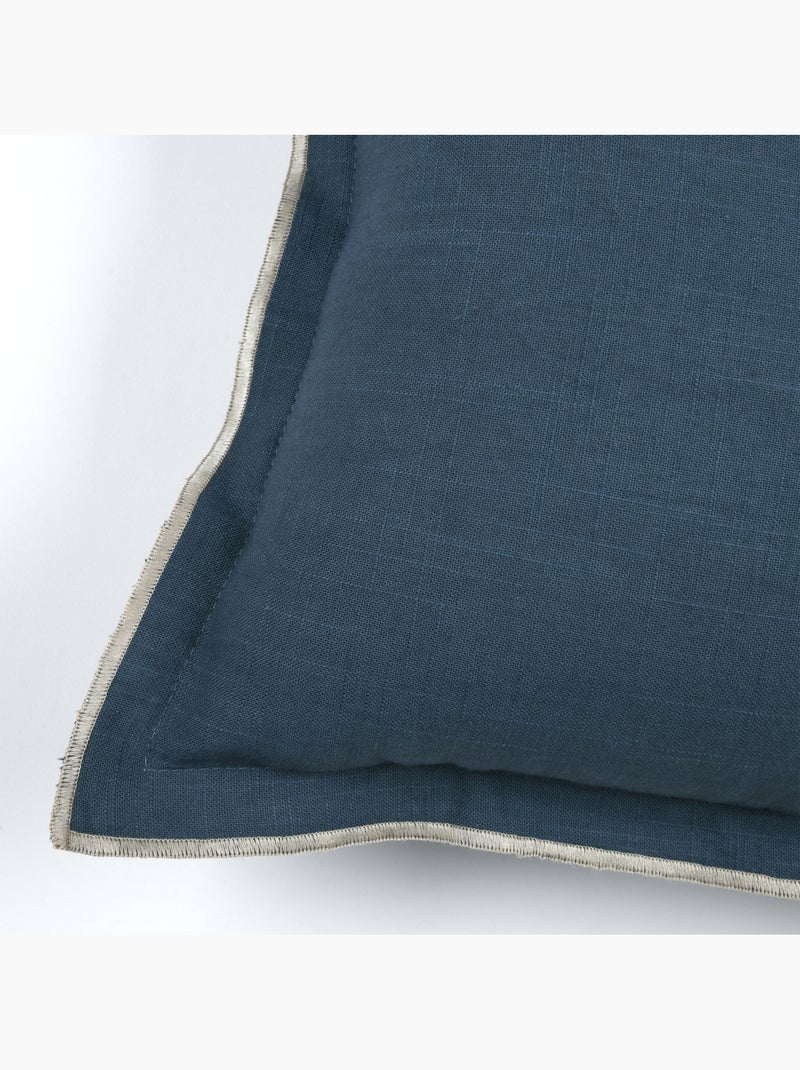 Almofada de algodão, folho recortado plano, preto Azul - Kiabi