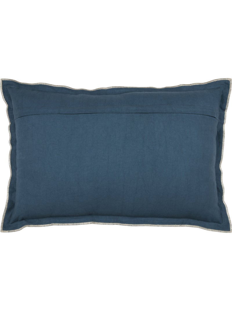 Almofada de algodão, folho recortado plano, preto Azul - Kiabi