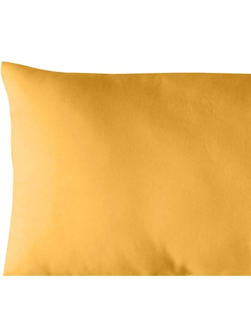Almofada de algodão liso, sem capa removível Amarelo-mostarda - Kiabi