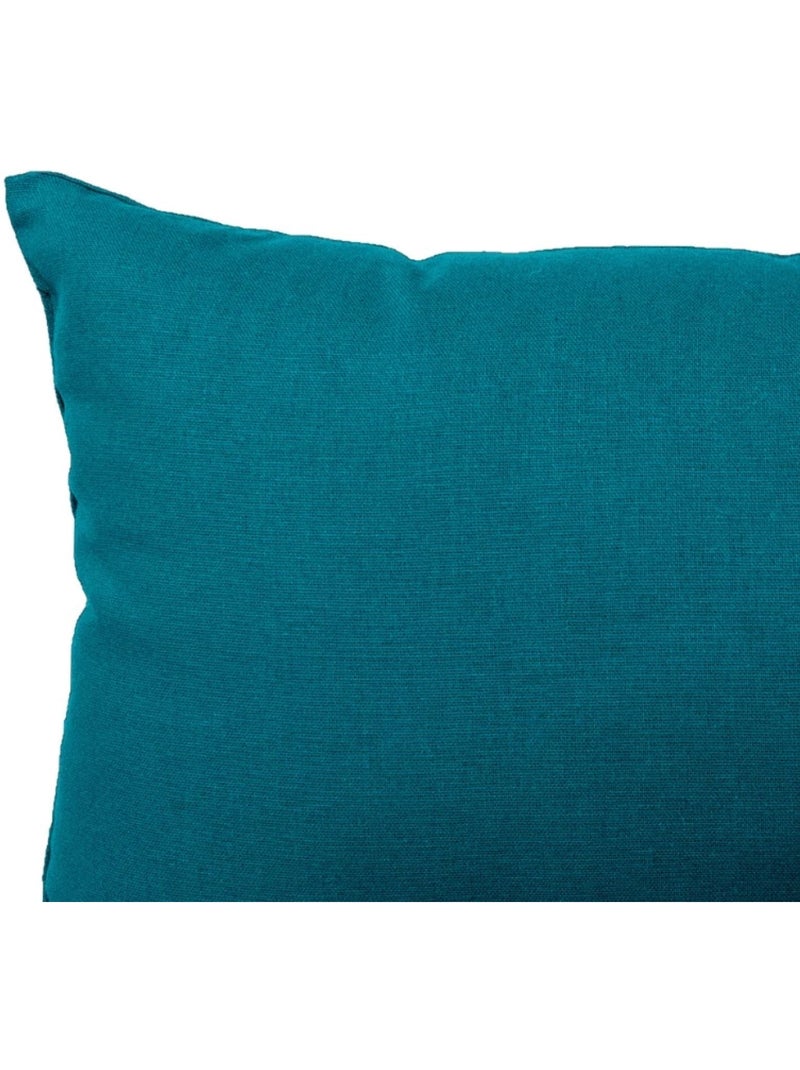 Almofada de algodão liso, sem capa removível Azul-petróleo - Kiabi