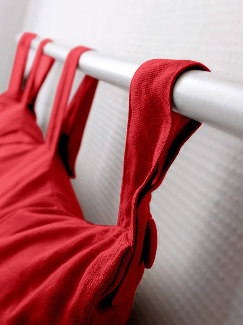 Almofada de cabeceira em algodão com abas de botões Vermelho - Kiabi