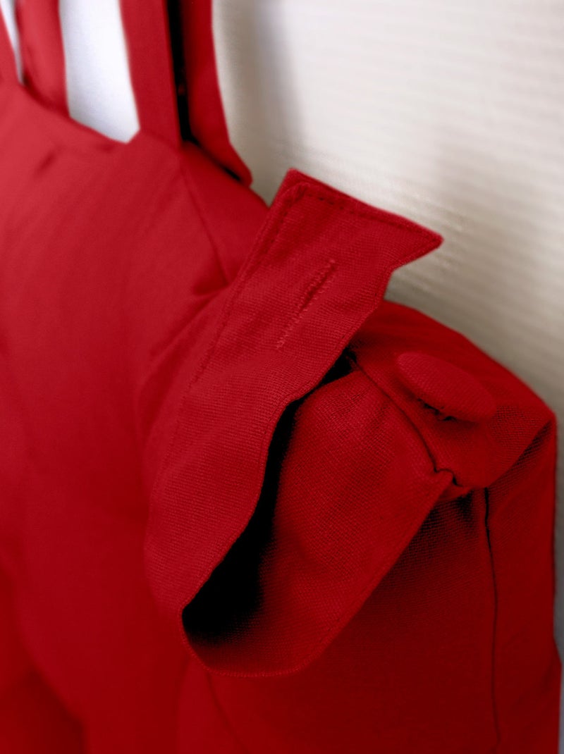 Almofada de cabeceira em algodão com abas de botões Vermelho - Kiabi