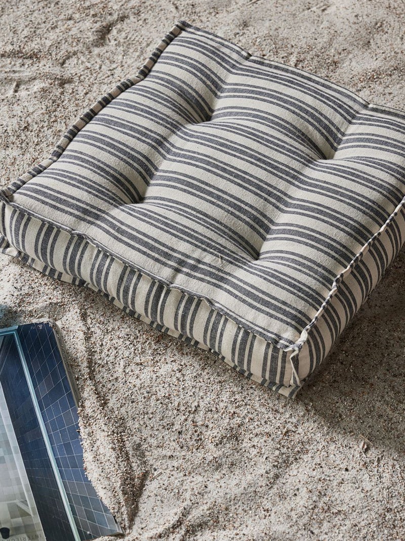 Almofada de chão com estampado às riscas BRANCO - Kiabi