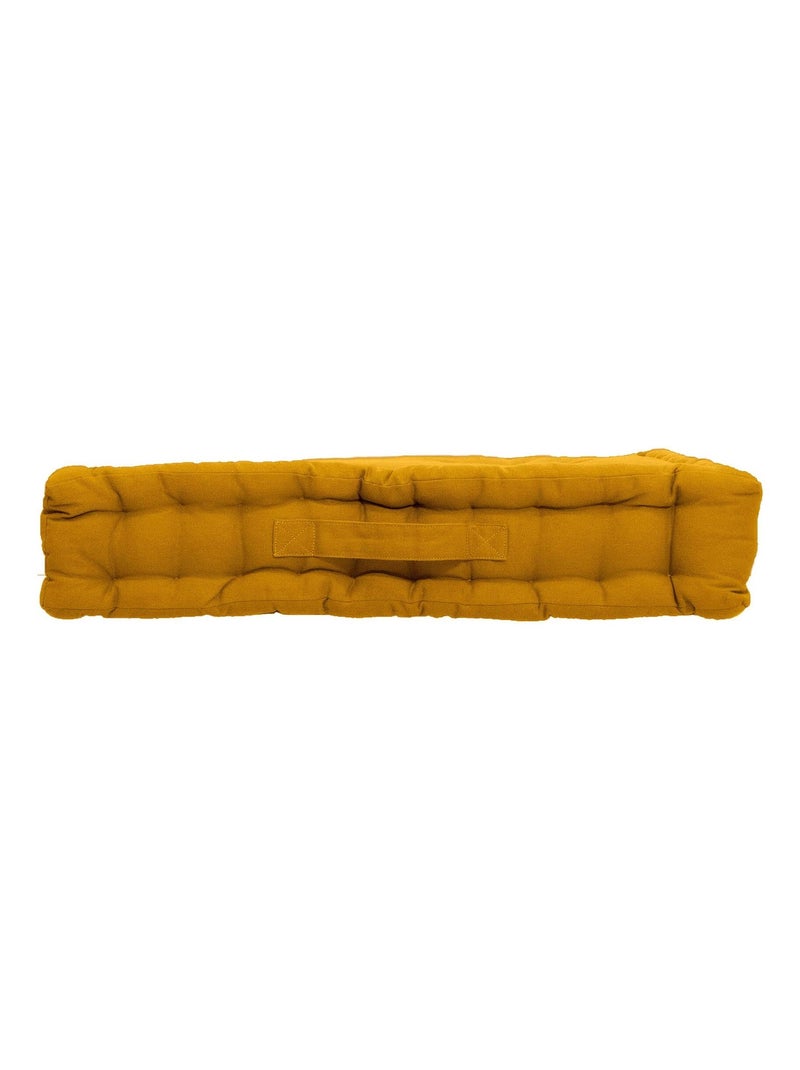 Almofada de chão lisa em puro algodão Amarelo-mostarda - Kiabi