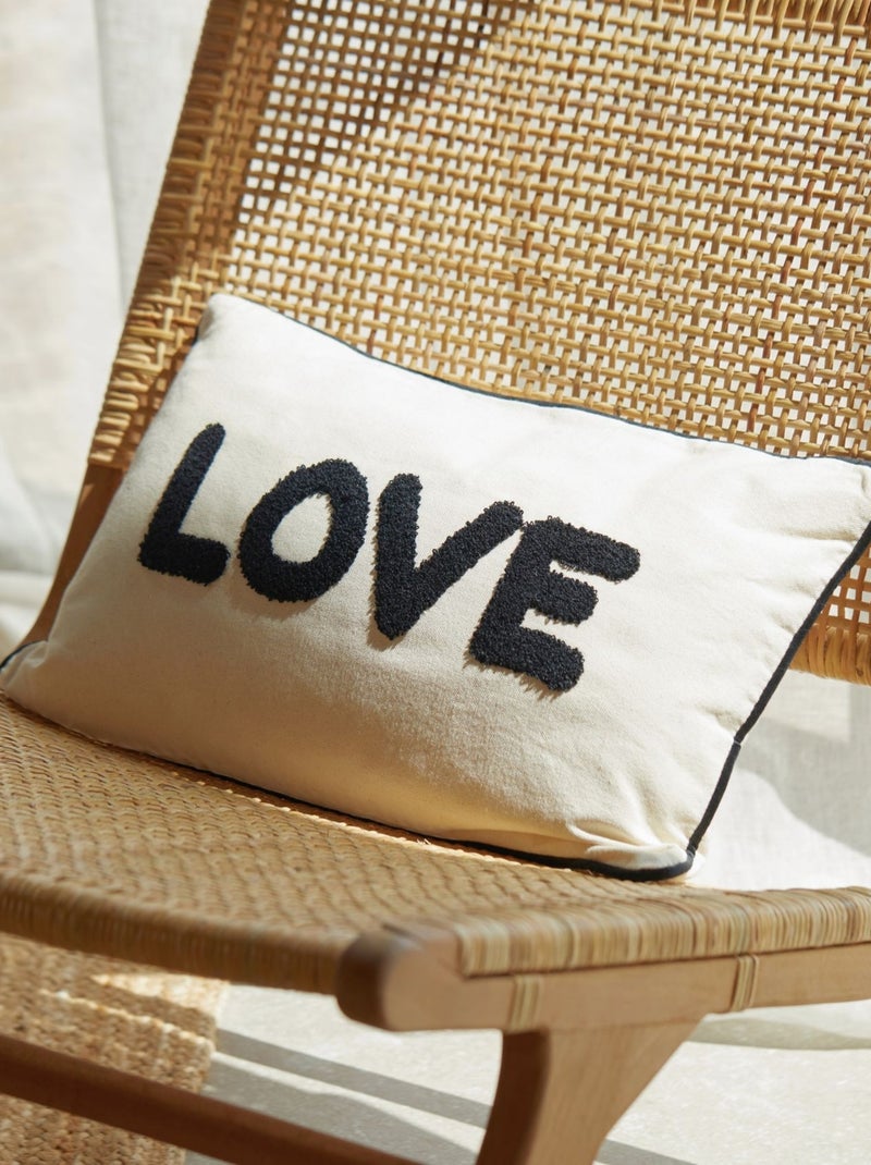 Almofada de lona do amor Bege concha - Kiabi