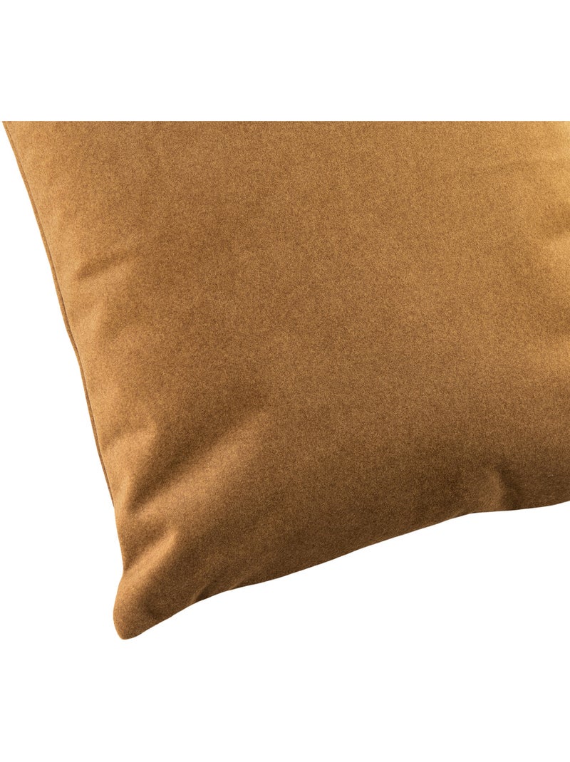 Almofada de veludo com efeito pele de pêssego Amarelo-mostarda - Kiabi
