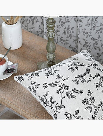 Almofada decorativa com estampado floral