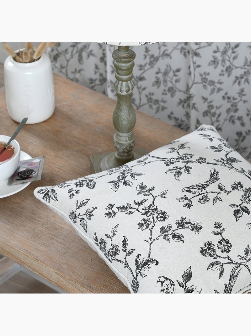 Almofada decorativa com estampado floral Ecru - Kiabi