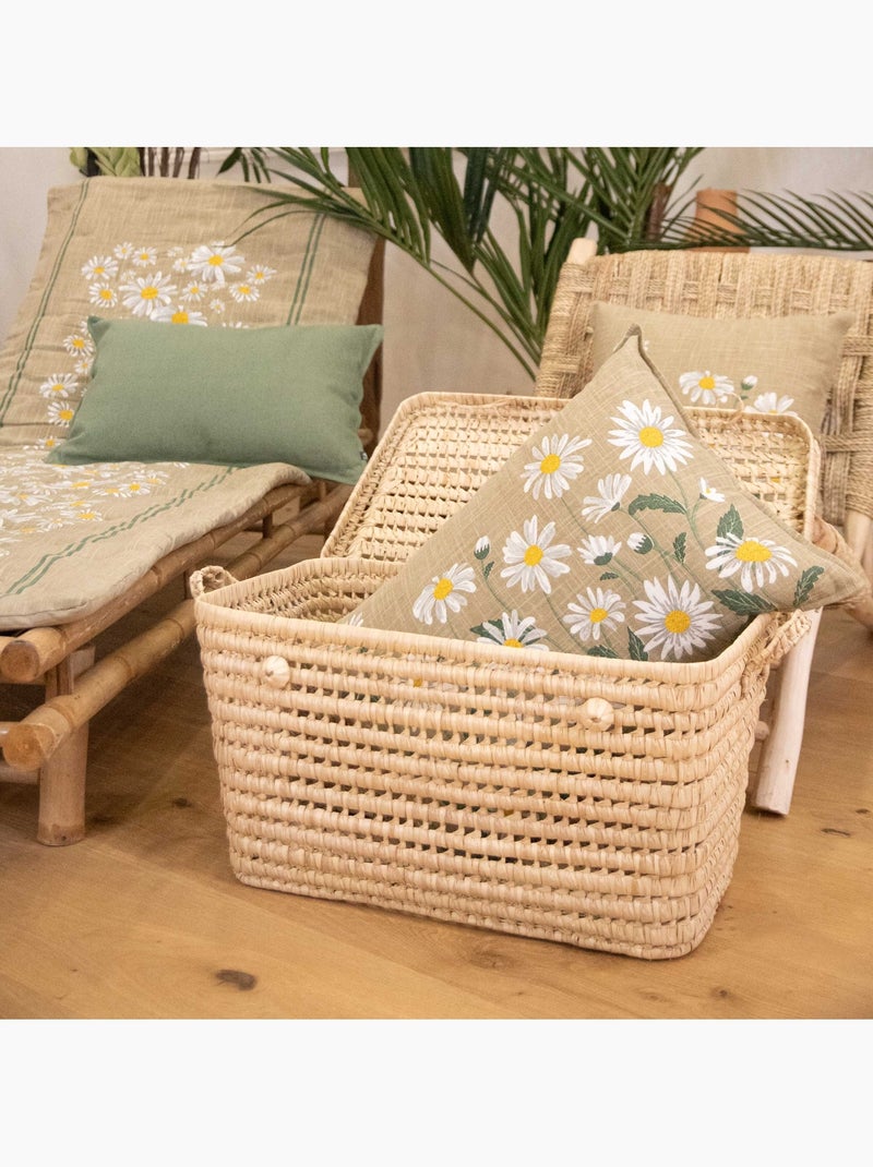 Almofada decorativa em algodão com motivo de margaridas Toupe - Kiabi