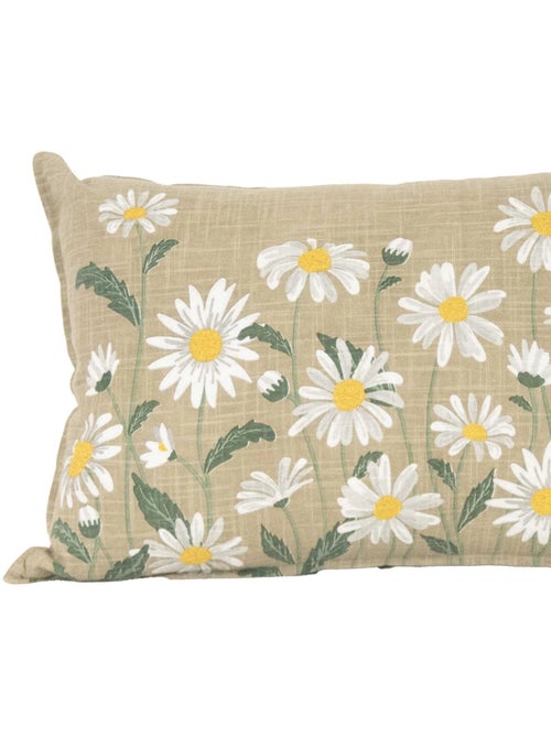 Almofada decorativa em algodão com motivo de margaridas - Kiabi