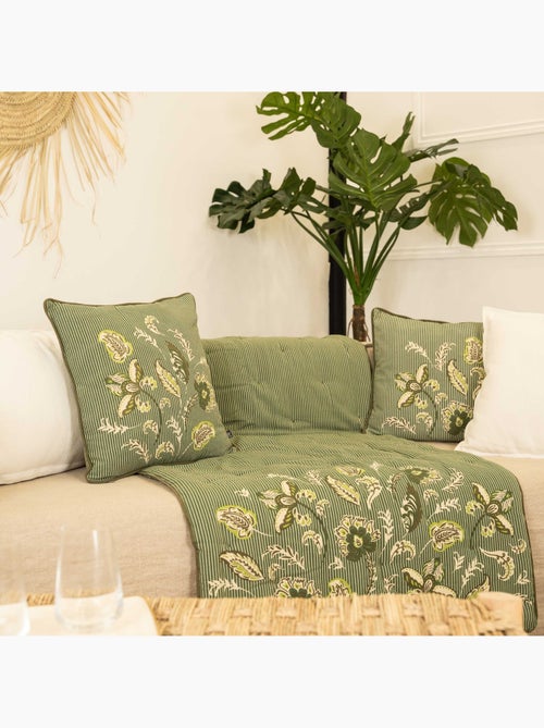 Almofada decorativa em polilinha com motivo floral - Kiabi
