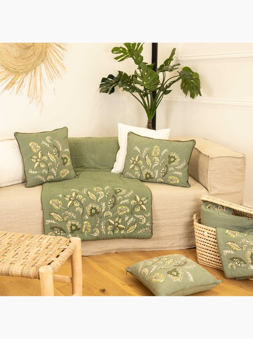 Almofada decorativa em polilinha com motivo floral - Kiabi