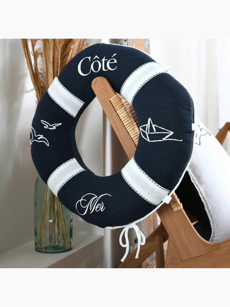 Almofada decorativa em polycotton para bóias de mar Azul-marinho - Kiabi