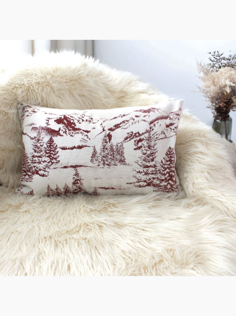 Almofada decorativa estilo montanha com capa amovível Vermelho - Kiabi