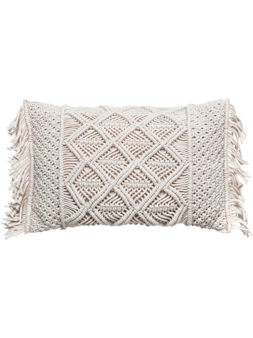 Almofada em macramé com franjas - Kiabi