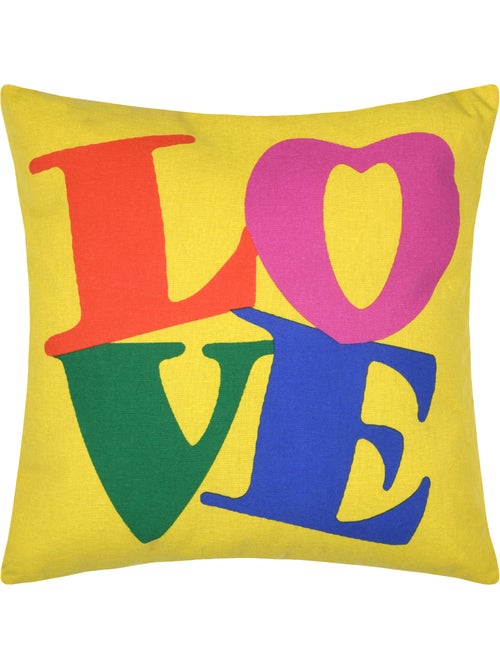 Almofada em poli-algodão com estampado love - Kiabi