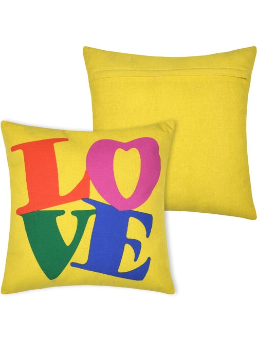 Almofada em poli-algodão com estampado love - Kiabi