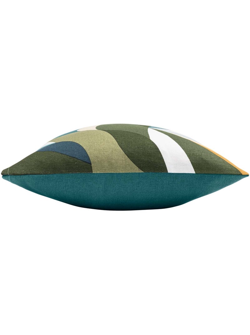 Almofada em polycotton com folhas gráficas Azul - Kiabi