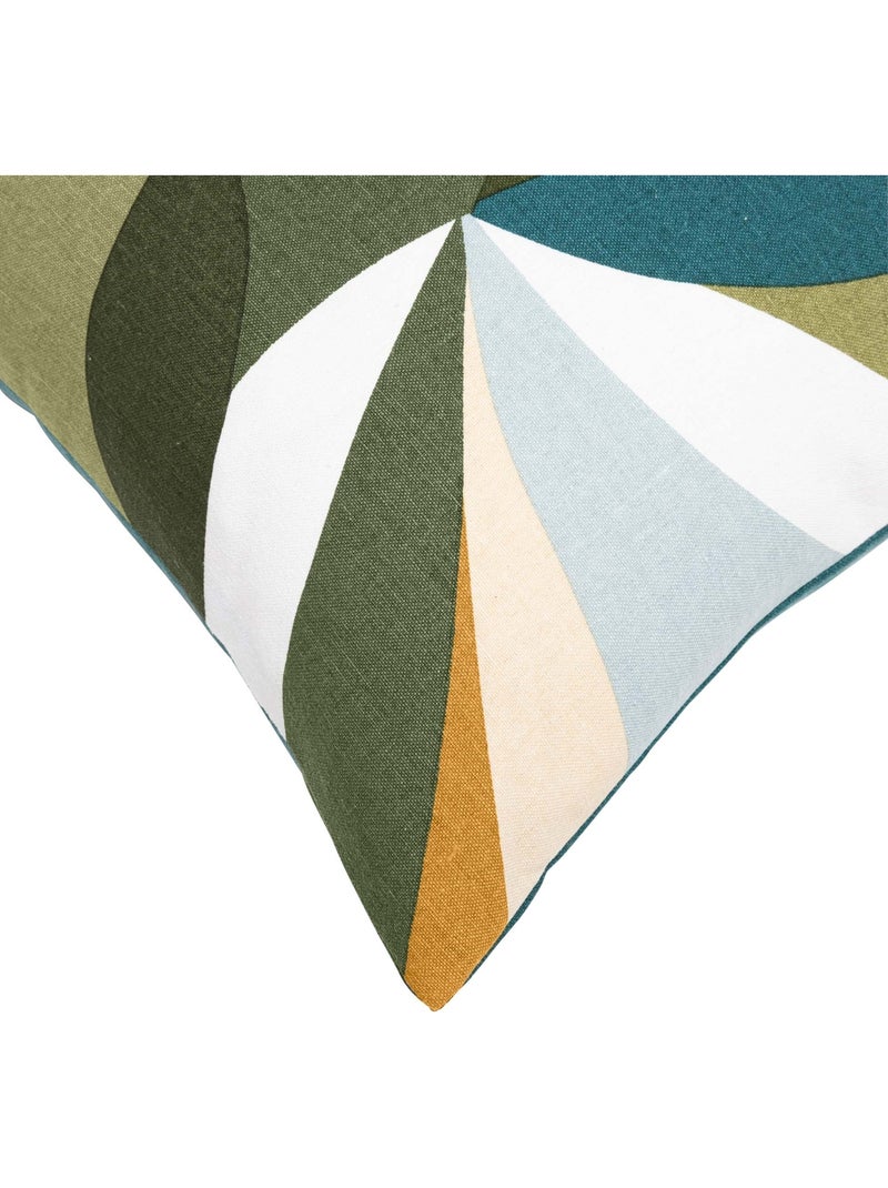 Almofada em polycotton com folhas gráficas Azul - Kiabi