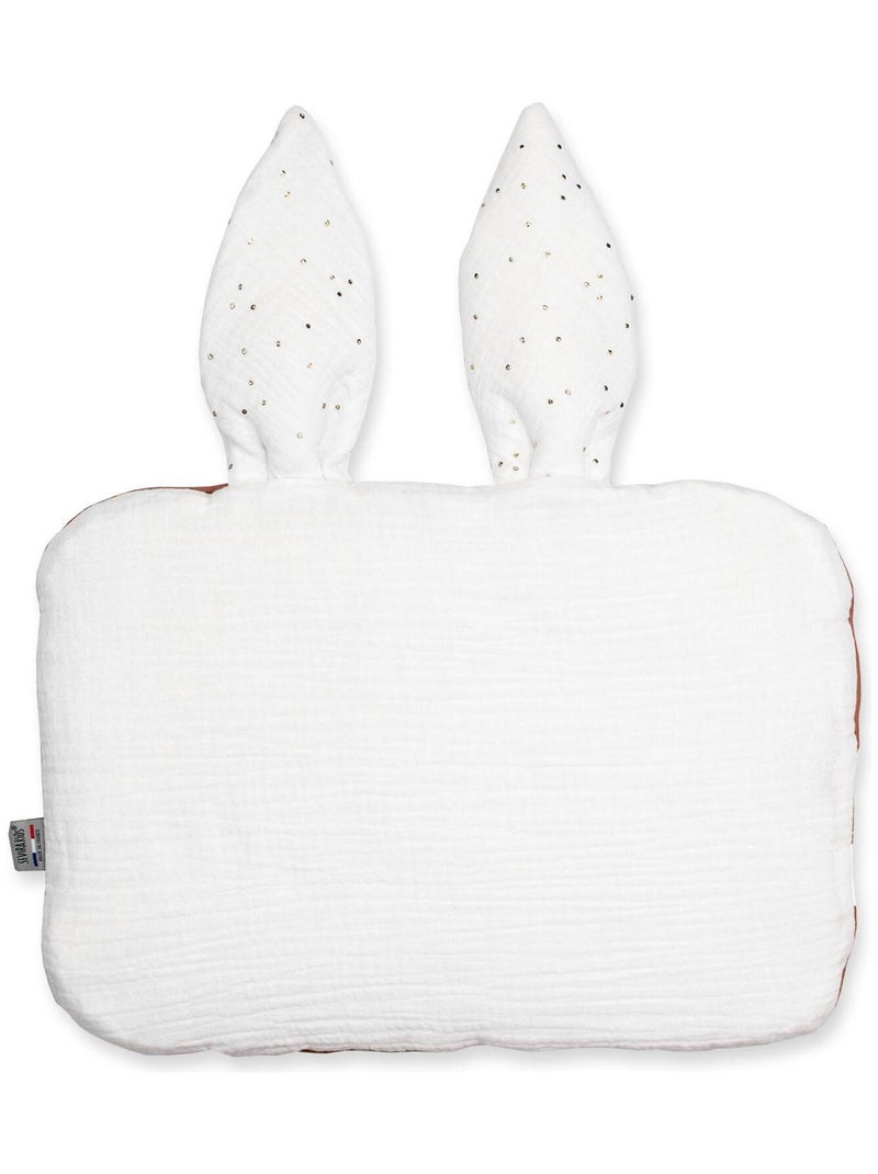Almofada para bebé plana e reversível em gaze de algodão | sevira kids Branco Dourado - Kiabi