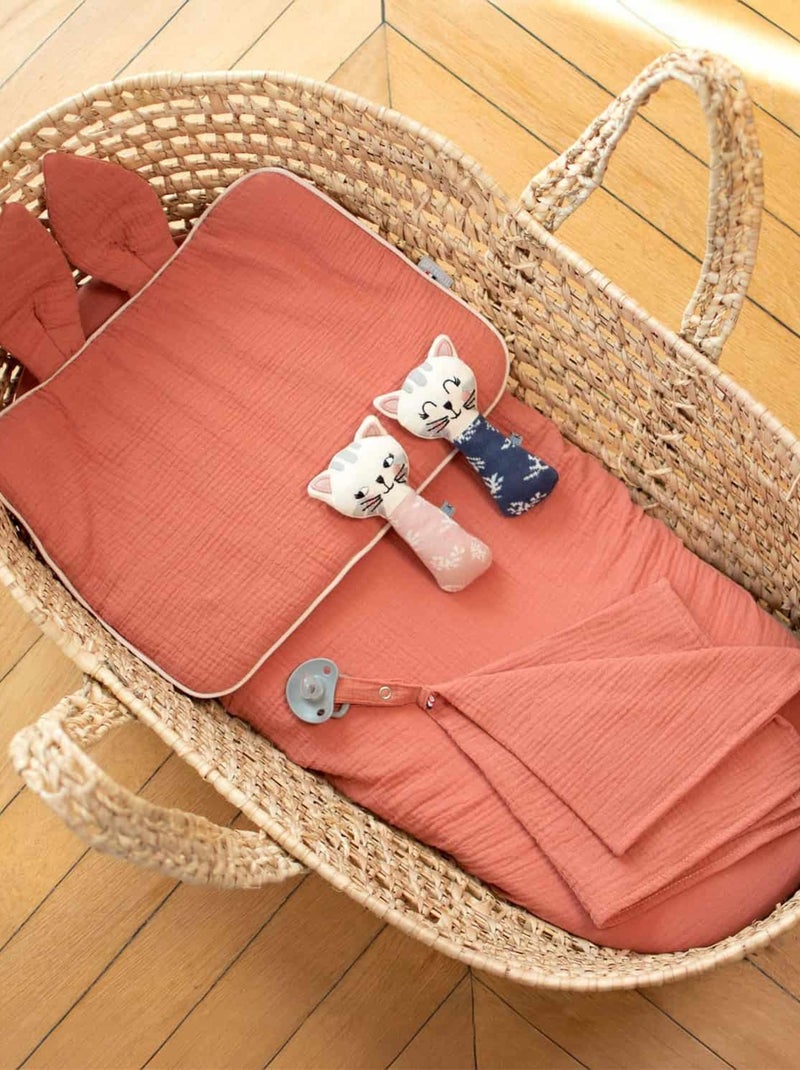 Almofada para bebé plana e reversível em gaze de algodão | sevira kids Castanho - Kiabi
