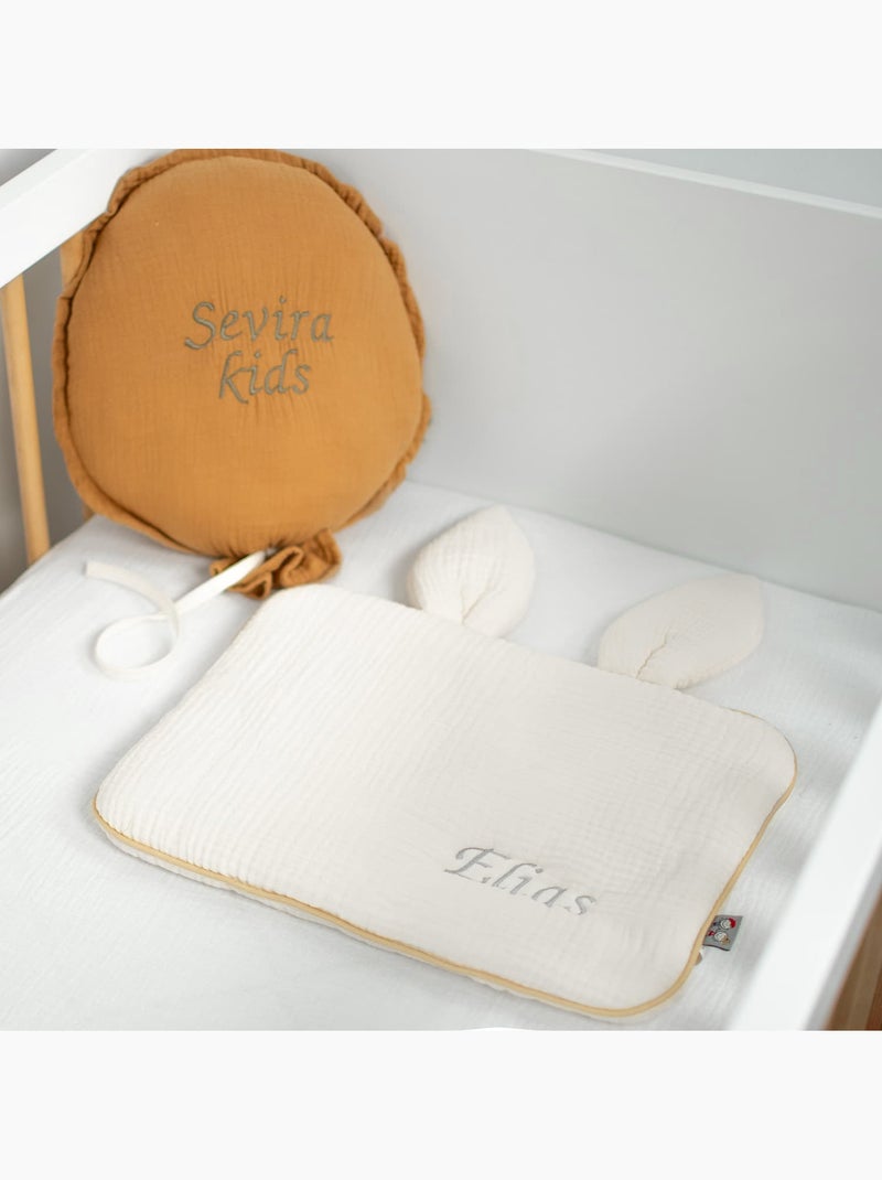 Almofada para bebé plana e reversível em gaze de algodão | sevira kids Ecru - Kiabi