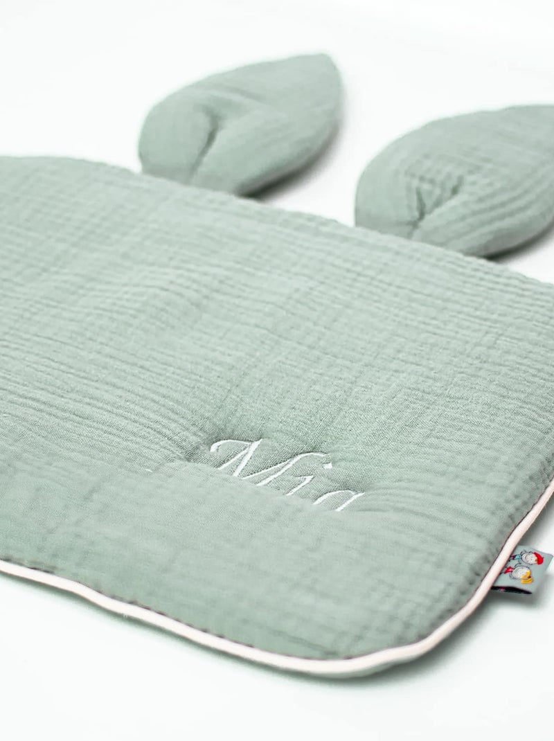 Almofada para bebé plana e reversível em gaze de algodão | sevira kids Verde-água - Kiabi