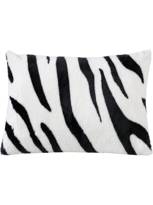 Almofada preenchida com padrão de zebra e parte de trás em veludo - Kiabi