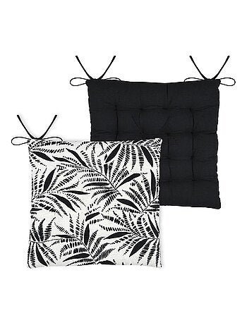 Almofada quadrada para cadeira com padrão de folhagem tropical em algodão