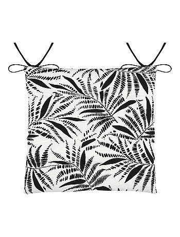 Almofada quadrada para cadeira com padrão de folhagem tropical em algodão