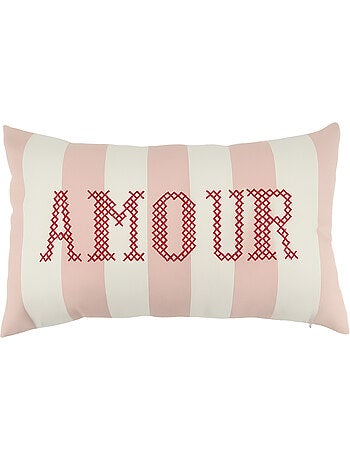 Almofada retangular de polilina "love" com bordado